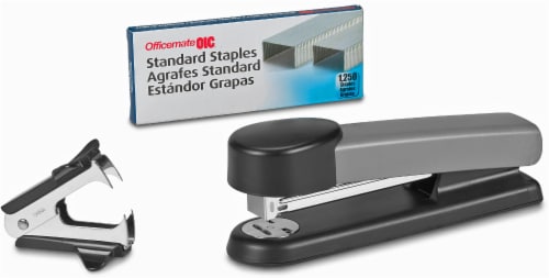 Officemate OIC Stapler Set with Staples and Staple Remover - Black Perspective: front