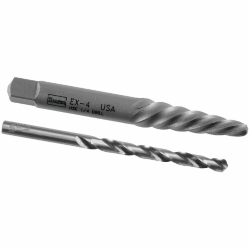 Irwin spiral screw extractor top and drill bit combo