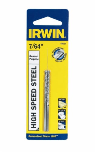 Irwin  7/64 in.  x 2-5/8 in. L High Speed Steel Drill Bit Perspective: front