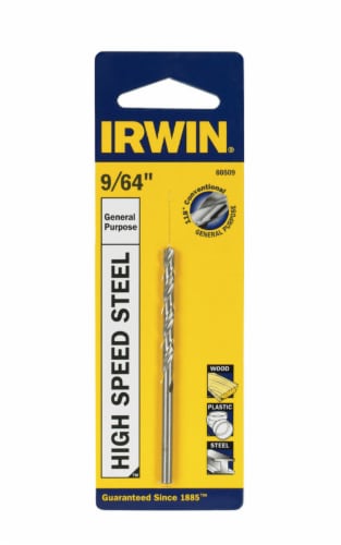 Irwin  9/64 in.  x 2-7/8 in. L High Speed Steel Drill Bit Perspective: front
