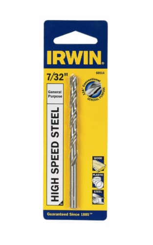 Irwin  7/32 in.  x 2-3/8 in. L High Speed Steel Drill Bit Perspective: front