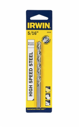 Irwin  5/16 in.  x 4-1/2 in. L High Speed Steel Drill Bit Perspective: front