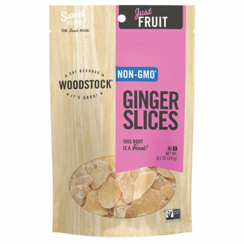 Woodstock® Dried Sliced Ginger Perspective: front