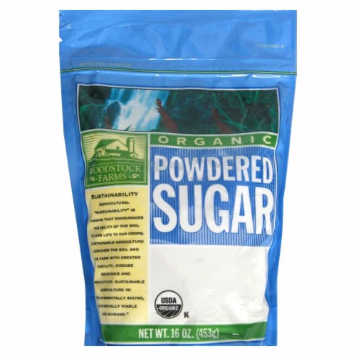 Woodstock Farms Organic Powdered Sugar Perspective: front