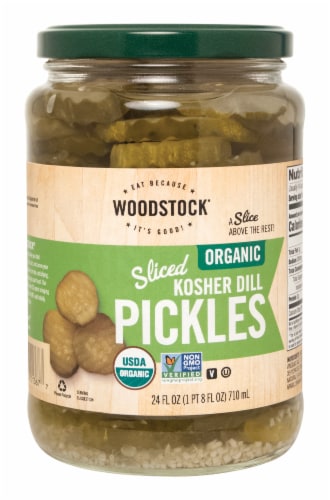 Woodstock® Organic Sliced Kosher Dill Pickles Perspective: front