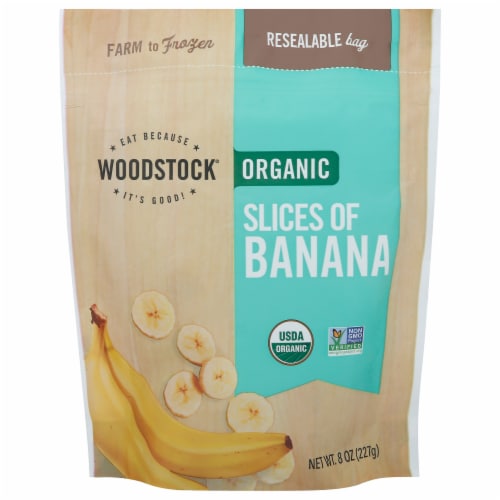 Woodstock® Organic Sliced Bananas Perspective: front