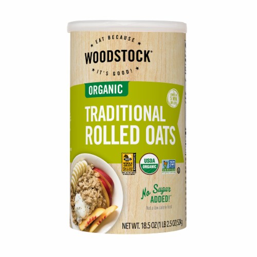 Woodstock® Organic Traditional Rolled Oats Perspective: front