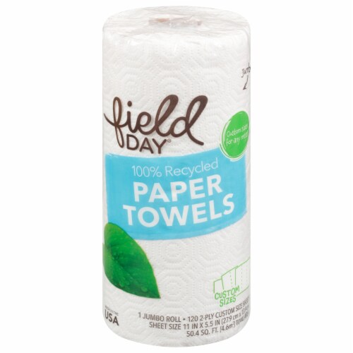 Field Day® 100% Recycled Jumbo Paper Towel Rolls Perspective: front