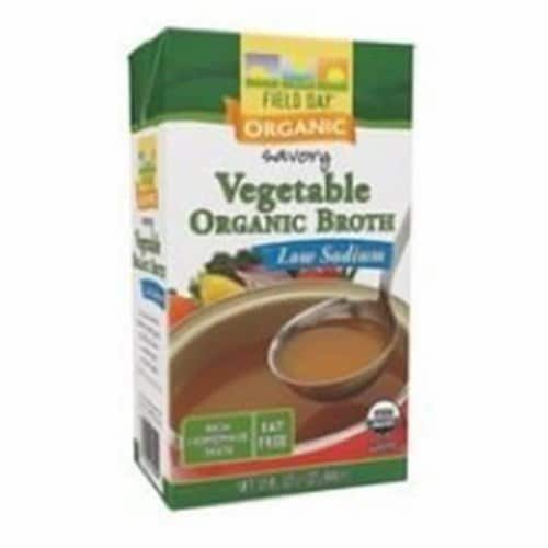 Field Day Organic Vegetable Broth- Low Sodium- 32 Ounce Perspective: front