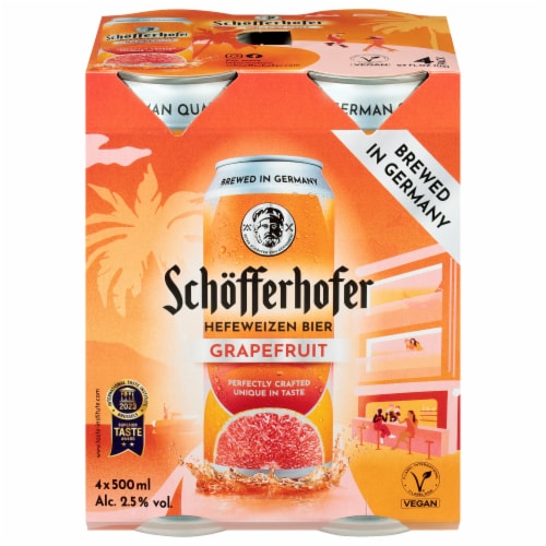 Schofferhofer Grapefruit Flavored Wheat Beer Perspective: front