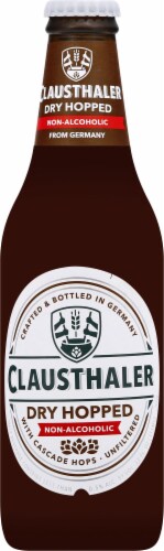 Clausthaler Dry Hopped Non-Alcoholic Malt Beverage Perspective: front