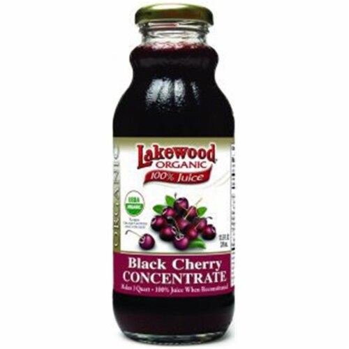 Lakewood Organic Black Cherry Concentrate Juice Beverage Perspective: front