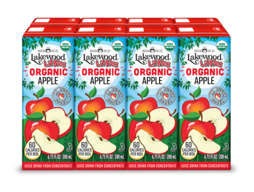 Lakewood Littles Organic Apple Juice Boxes Perspective: front