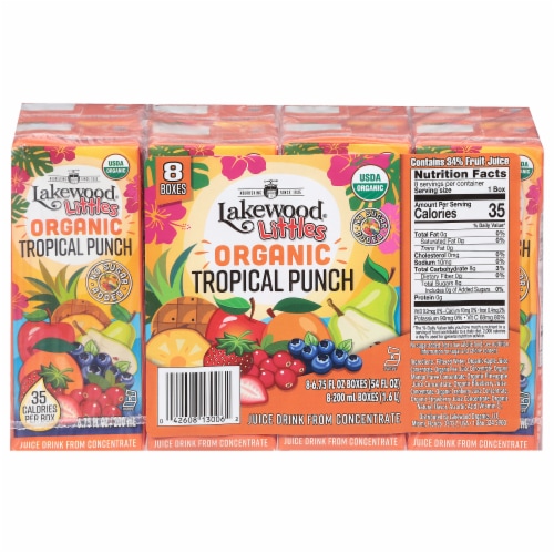 Lakewood® Littles Organic Tropical Punch Juice Boxes Perspective: front
