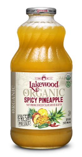 Lakewood® Organic Spicy Pineapple Juice Perspective: front