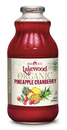 Lakewood® Organic Pineapple Cranberry Juice Perspective: front