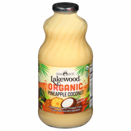 Lakewood Organic Pineapple Coconut Cocktail Juice Nectar Perspective: front