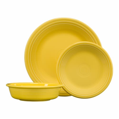 Fiesta® 3-Piece Classic Place Setting in Sunflower Perspective: front