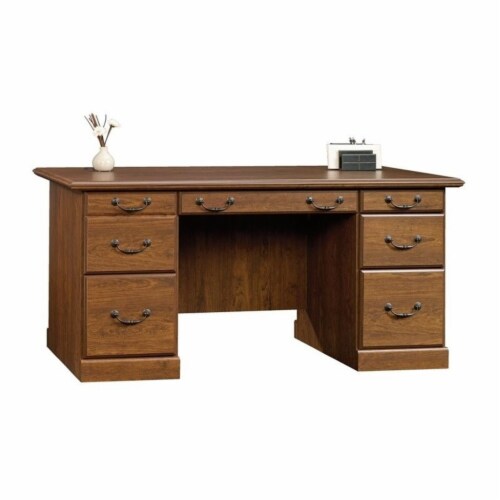 Sauder Orchard Hills Executive Desk in Milled Cherry 1 Kroger