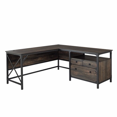Sauder Steel River Metal Wood L Desk with Three Drawers 1 Smith s Food and Drug