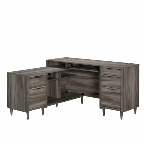 Sauder Clifford Place Modern L Shaped Desk with Storage in Jet Acacia 1 Fred Meyer