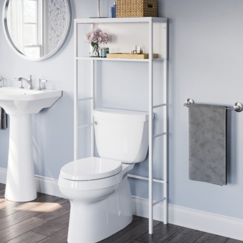 Sauder North Avenue Over Toilet Bathroom Etagere in White 1 Gerbes Super Markets