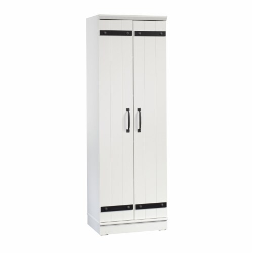 Sauder HomePlus 2-Door Kitchen Pantry Cabinet, Soft White® Finish Perspective: front