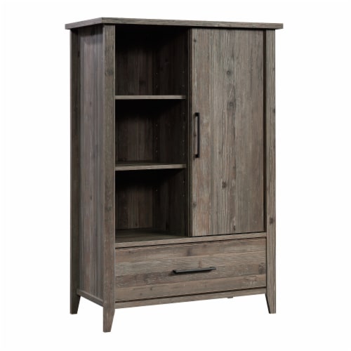Sauder Summit Station ® Wardrobe/Armoire with Storage in Pebble Pine Perspective: front