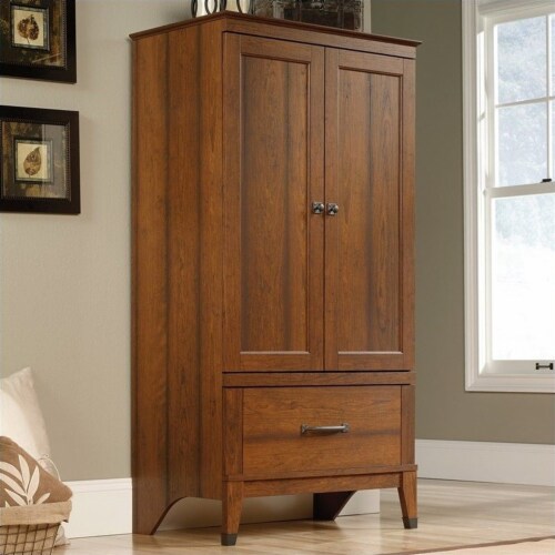 Sauder Carson Forge Armoire in Washington Cherry Perspective: front