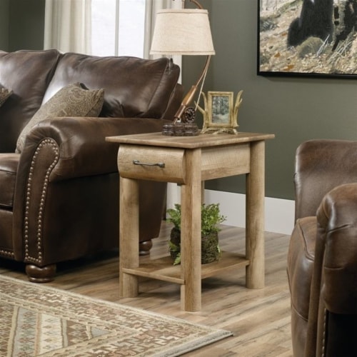Sauder Boone Mountain End Table in Craftsman Oak Perspective: front