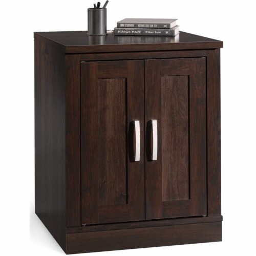 Sauder office port executive outlet desk dark alder