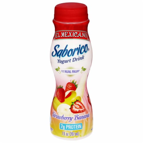 El Mexicano Saborico Strawberry Banana Yogurt Drink Perspective: front
