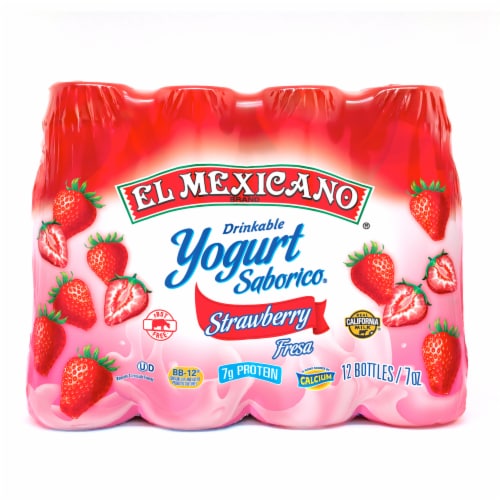 El Mexicano Strawberry Drinkable Yogurt Perspective: front