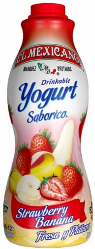 El Mexicano Strawberry Banana Drinkable Yogurt Perspective: front