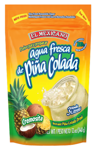 El Mexicano® Agua Fresca Pina Colada Drink Mix Perspective: front