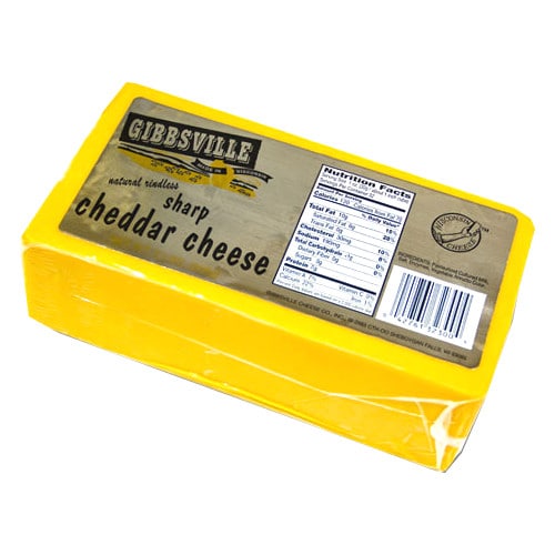 Gibbsville Aged Cheddar Block Cheese Perspective: front
