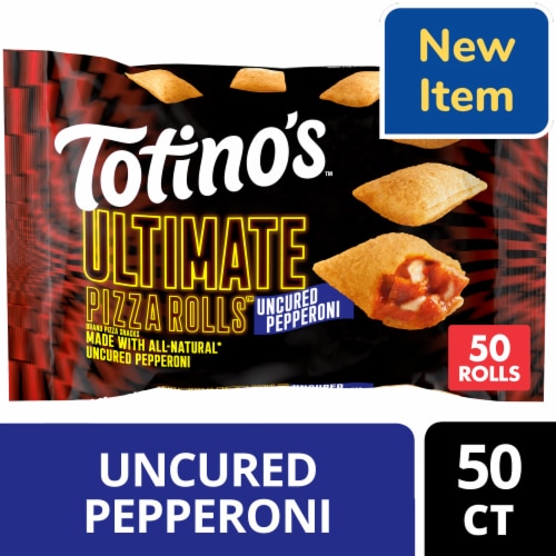 Totino's Ultimate Uncured Pepperoni Pizza Rolls Frozen Snacks Perspective: front
