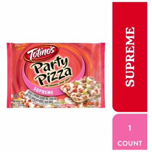 Totino's Supreme Party Pizza Pack Thin Crust Frozen Pizza Snacks Perspective: front