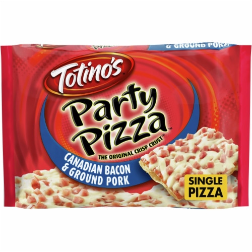 Totino's Party Pizza Canadian Bacon and Ground Pork Frozen Snacks Perspective: front