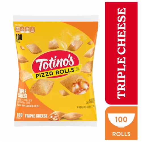 Totino's Pizza Rolls Triple Cheese Flavored Frozen Snacks Perspective: front