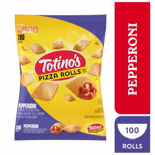 Totino's Pizza Rolls Pepperoni Flavored Frozen Snacks Perspective: front