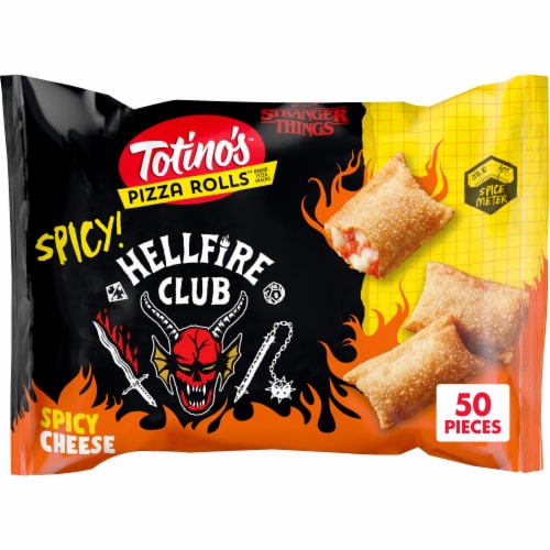Totino's Pizza Rolls Hellfire Club Spicy Cheese Stranger Things Frozen Snacks Perspective: front