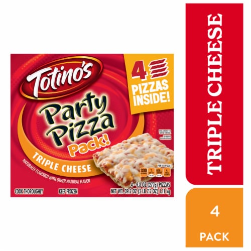 Totino's Party Pizza Pack Triple Cheese Flavored Frozen Snacks Perspective: front