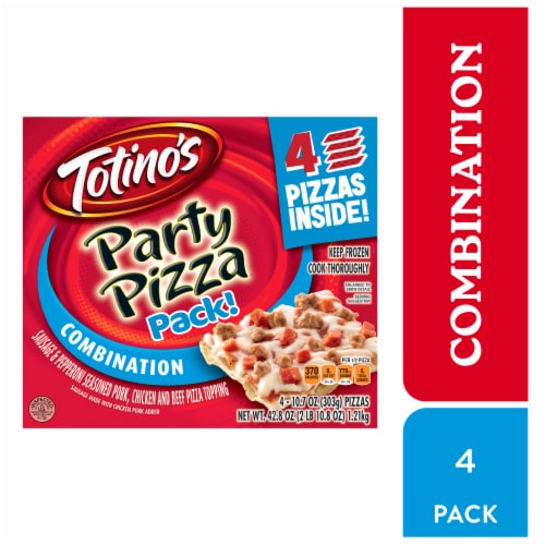 Totino's Party Pizza Combination Meat Thin Crust Frozen Pizza Perspective: front