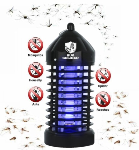 BugSoldier Mosquito Killer Electronic Trap Insect Bug Zapper Repel 8.25 , Black Perspective: front