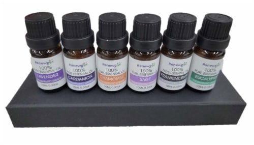 Renewgoo Essential Oil 6-Pack Set for Diffusers, Humidifier, Aroma therapy Oils Perspective: front