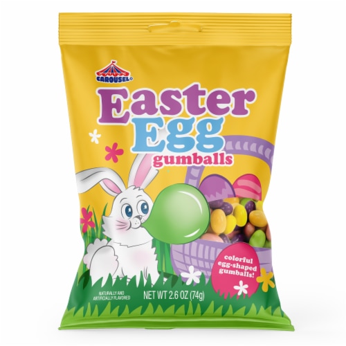 Carousel® Jumbo Easter Egg Gumballs Perspective: front