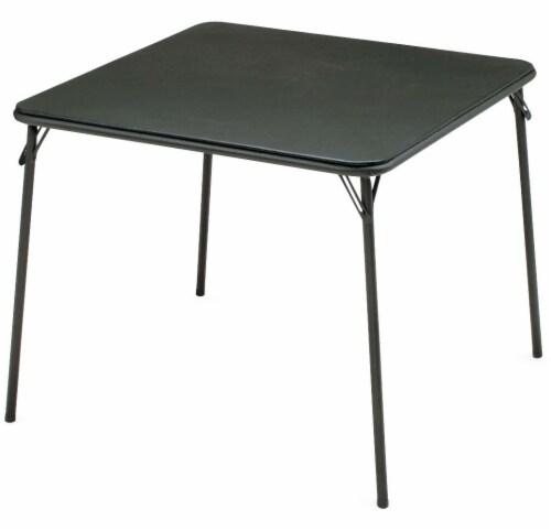 Sudden Comfort Vinyl Square Folding Table - Black Lace Perspective: front