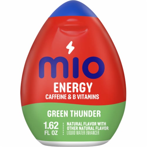Mio Energy Green Thunder Naturally Flavored Liquid Water Enhancer with Caffeine & B Vitamins Perspective: front