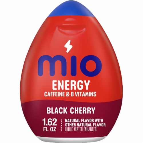 MiO Energy Black Cherry Water Enhancer Water Flavoring Caffeinated Drink Mix Perspective: front